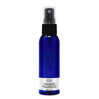 Blue PETE Plastic Bottle 60ml + Black Sprayer 20/410